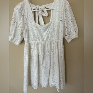 Boutique White Eyelet Lace Dress